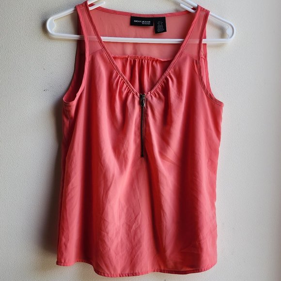 DKNY Jeans Petites Coral Tank Top Size Petite Small - Picture 1 of 12